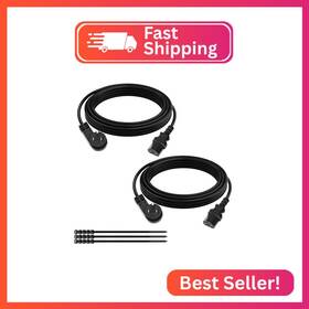 Elecan Elecan-3psf-150-18awg 3 Prong S Flat Plug Replacement Power Cord 1.5 Ft/2 Pack-45 Degree Angled