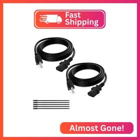 Elecan-pc18-4f-mf Elecan 3-prong Replacement Power Cord 4 Ft/2 Pack Heatproof Flexible Durable Ac