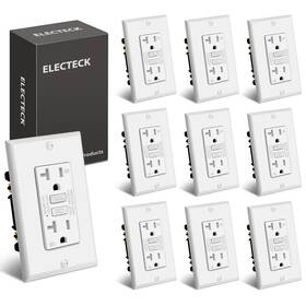 Gf2-20-wt-10 Electeck 10 Pack Gfci Outlet 20 Amp Outdoor Weather Resistant Wr Ultra Sl