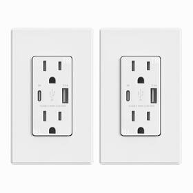 R1615d42-wh Elegrp Usb Charger Wall Outlet Receptacle With Type A And C Ports