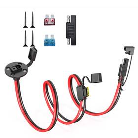 Elfculb Sa1-sa2-14-3.3 Sae Power Socket To Connector Extension Cable 14awg 3.3ft Panel Mount Sae