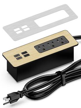 Sh001-prs-65w Emerising Pd 65w Recessed Power Strips Flush Mount Outlet With 2 Usb-c Ports Fas