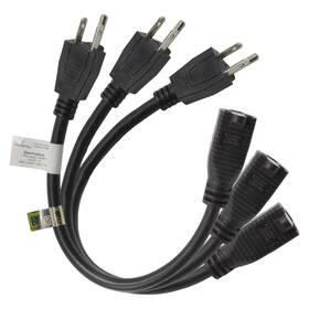 Etp54-3p Etoplighting 3-pack 3 Prong 1ft Extension Cord Power Cable Adapter Indoor Outdoor Ul Liste