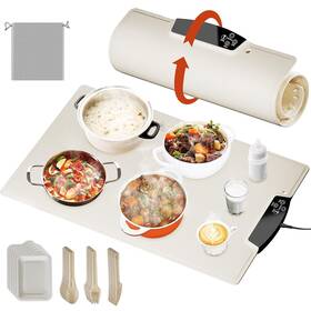 Xp-jrd-120-bai-2 Evjeal Warming Mat For Food Silicone Heated Tray With Auto Reheat And Built-in He
