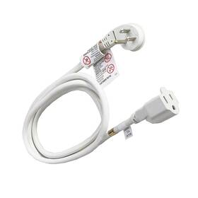 Firmerst 642940524057 1875w 10 Feet Extension Cord Heavy Duty Low Profile White 15a 1-pack
