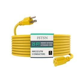 Fstsn-25-12-15 Fstsn 25 Ft Heavy Duty Extension Cord Yellow - 12/3 Sjtw 15 Amp Indoor/ou... Fast Ship