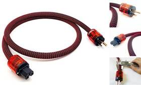 W-3900c Full Tat Ac Power Cable 10awg Hifi Audiophile Cord With Us Plug Iec Connector 3.3ft