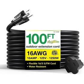 Gg-13700bk Go Green Power 100ft Indoor/outdoor Extension Cord 16 Awg Black