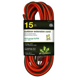 Gg-13715 Go Green Power 15ft Indoor/outdoor Extension Cord 16 Awg Orange
