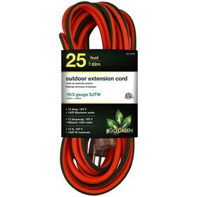 Gg-13725 Go Green Power 25ft Indoor/outdoor Extension Cord 16 Awg Orange