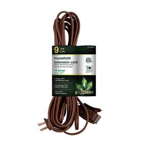 Gg-24809-10 Go Green Power 9ft Extension Cord 3-outlet 16 Awg Brown