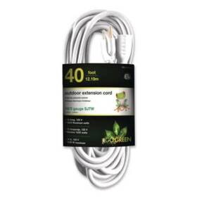 Ggpgg13740wh Go Green Power 40 Ft. 13a 16 Awg Outdoor Extension Cord White