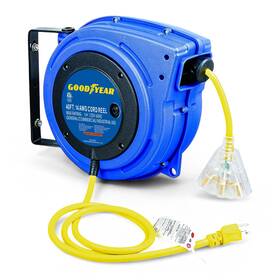 63313134g Goodyear Extension Cord Reel Extra Long 40 Ft 14awg 3c Sjtow Triple Tap Conn