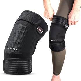 Grv-ikw-01 Gravity Heated Knee Brace For Women And Men Black - Portable Targeted Heat Th