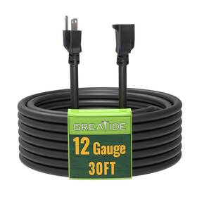 Dl-31c Greatide Dl-31c， Dl-52 30 Ft Outdoor Extension Cord - 12/3 Sjtw Heavy Duty Black Cable Wit