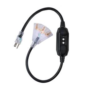 Dl31c Greatide 3 Ft Gfci Lighted Black Appliance Extension Cord With Power Outlets 15 Amp