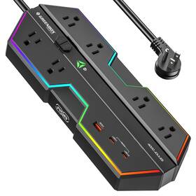 Lts-dj08 Green Box Innovations 4000j Surge Protector Power Strip With Usb Ports 6 Outlet R