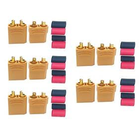 Hengfuntong-elec 786552052000 10pcs 5pairs Yellow Color Xt90plug Male And Female Gold Plated Pins 4.5mm Bulle