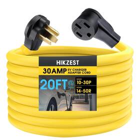 14-50r-20ft-x Hikzest Xy-10-30p/14-50r-20ft-x 20ft Nema 10-30p To 14-50r Ev Charger Adapter Cord 30 Amp Dryer 50