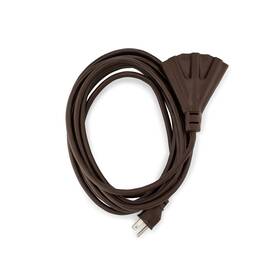 Cecominod063937 Hlo Lighting Holiday Outlet 15-foot Brown Extension Cord 3-prong Indoo... Fast Ship
