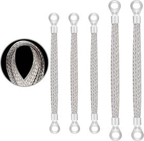 H-045 Hmknana 5pcs Ground Strap Automotive 2 Sizes 10 Inch X 1/2 And 13 Tinned Copper Bra