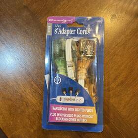 Home Design 078693069918 3-pack Adapter Cords 6991 8in Power Strip Extension Cord Lighted Ends Liberating
