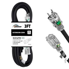 E123w03efb Honderson Extension Cord Weatherproof With Lighted End Ul Listed 12 Gauge 3