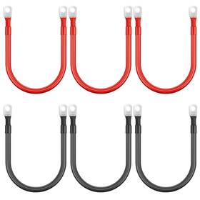 Cables-024 Hoteam 6 Pcs Battery Cable Ft Copper Inverter Cables With Terminals 3/8 Inch