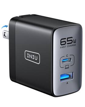 A31-p1 Iniu - 65w Usb C Wall Charger Gan Usb-a And Usb-c Fast Charging With Foldable