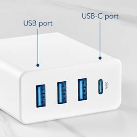 Insignia 600603260971 Insignia- 45 W 4ft Wall Charger With 4 Usb/usb-c Ports - White