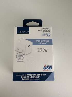 Ns-mw320c1w22 Insignia Foldable Plug 20w Usb-c Fast Charger Iphone 15/ 14/13/12/11/x/8