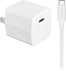 Ns-mw320c1w24b Insignia Insignia- 20w Usb-c Compact Wall Charger Kit For Smartphones Tablets And Mor