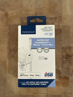 Ns-mw330c1w22b Insignia - 30w Usb-c Super-fast Charge Kit For Iphone 14 Pro Max