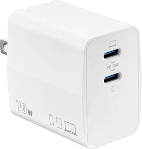 Ns-pw370c2w25 Insignia Insignia- 70w Dual Port Usb-c Gan Wall Charger For Macbook Ipad Iphone A