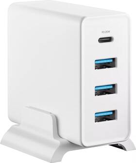 Ns-wall47w3a1cw Insignia Insignia- 47w 4-port Wall Charger With 1 Usb-c And 3 Usb Ports 4 Ft. Pow