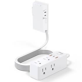 Jcblaon 744585649932 Power Strip Surge Protector With Flat Extension Cord Outlet Cover 6 Ac