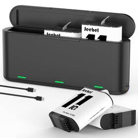 1228-1527 Jeebel Camp Battery Charger For Gopro Hero12/hero11/hero10/hero9 Support Reverse Charging