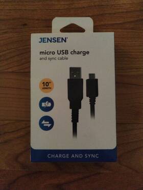 Jensen 731698197665 Micro Usb Charger And Sync Cable 10 Feet