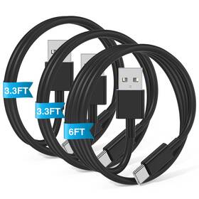 Jermasal 112005 3-pack Black 3.3ft 6ft Usb A To C