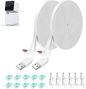 V3-blink Jjmasee 20ft Power Extension Cable For Wyze Cam Pan V3 Camera - 20 Ft White