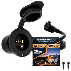 Hjp-5728-gcp1 Journeyman-pro 15 Amp Ac Power Inlet Port Charger Plug By 110-125 Volt Socke