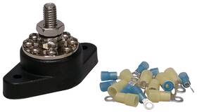 Jquad 8-3/8b 3/8 Inch Black Distribution Stud Junction Post -8 Terminal Block- Buss Bar Kit