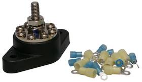 Jquad 8-5/16b 5/16 Inch Black Distribution Stud Junction Post -8 Terminal Block- Buss Bar Kit