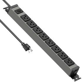 Ju20a-08-01 Junnuj Heavy Duty Power Strip Wall Mount Magnetic 20 Amp Surge Pr