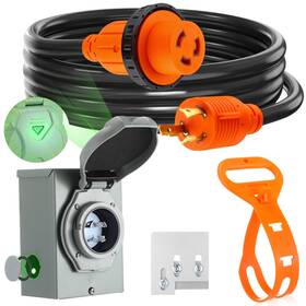 Wae-kanayu-2272 Kanayu 30 Amp 10ft Generator Cord Kit And Pre-drilled Power Inlet Box Generat