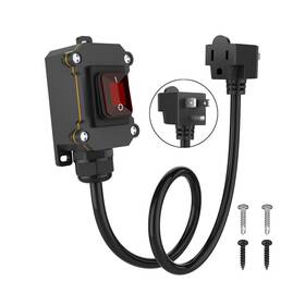 Bbswitch110 Karlkers Inline Cord Switch With 3-ft 14awg Cable Piggyback Plug 3-pronged ... Fast Ship