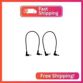 5270248 Keen Eye 2 Pack Of 1 Foot Right Angle Dc Power 5.5mm X 2.1mm Patch Cables Wire Male To Ma