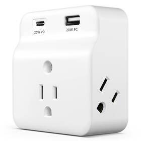 30338 Kmc Usb-c Pd Surge Protector 3-outlet Wall Tap Power Delivery Charger
