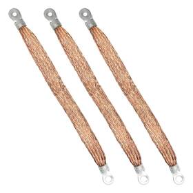 Kvaey-3688ag Kvaey 3pcs Automotive Ground Strap Flat Braided Copper Grounding Cable
