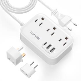 770c Leekyrin European Travel Plug Adapter Us To Uk Europe Power Strip For Eu/uk/us With U
